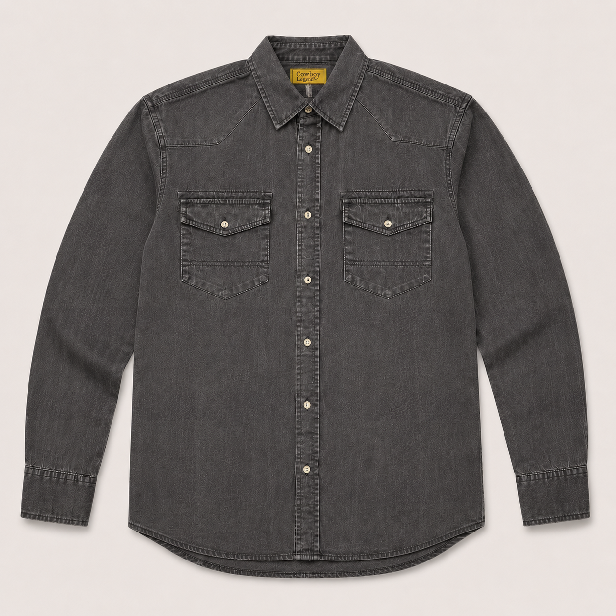 Cowboy Legend Washed Charcoal Western Shirt