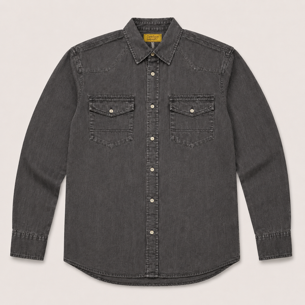 Cowboy Legend Washed Charcoal Western Shirt