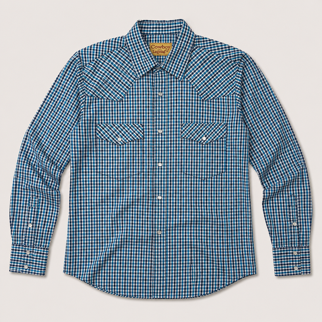 Blue Plaid Western Snap Shirt