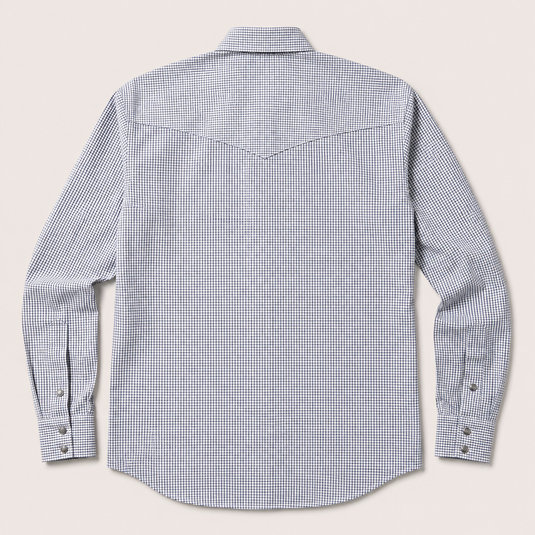 White and Purple Check Western Snap Shirt