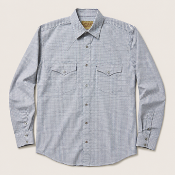 White and Purple Check Western Snap Shirt